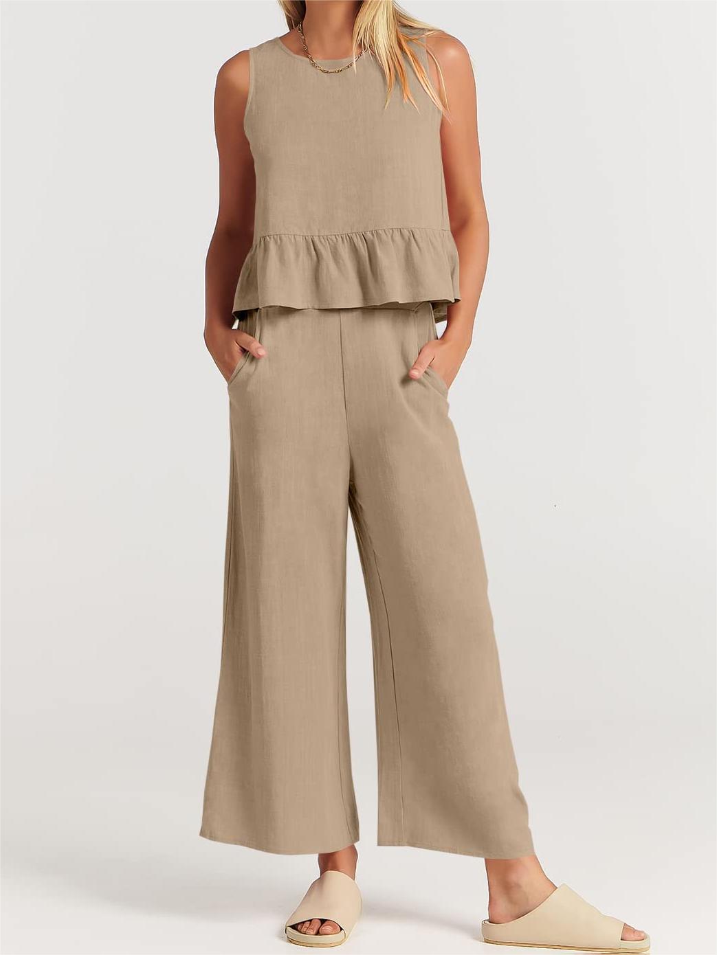 Women's Casual 2 Piece Outfit with Pockets