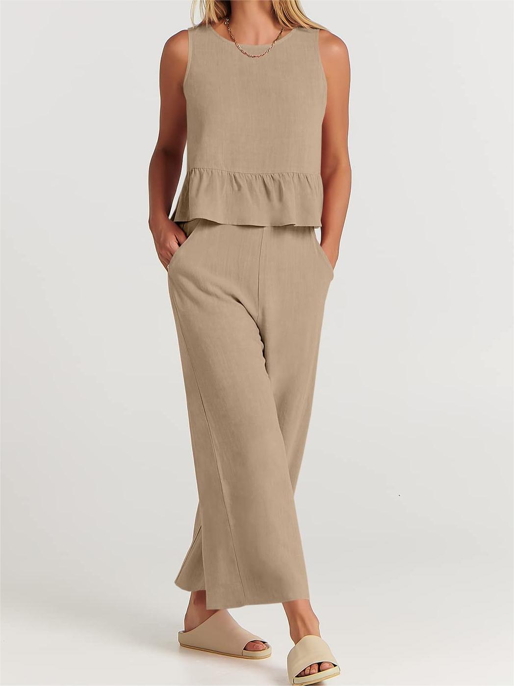 Women's Casual 2 Piece Outfit with Pockets