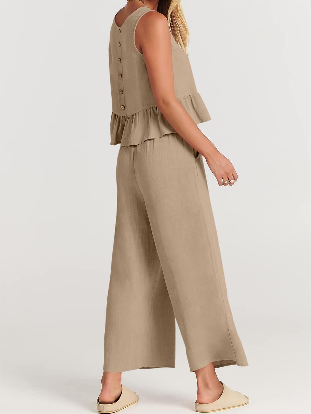 Women's Casual 2 Piece Outfit with Pockets