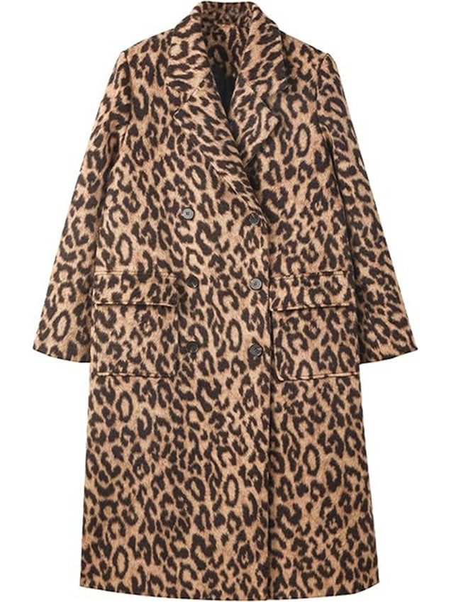 Women's Leopard Print Peacoat