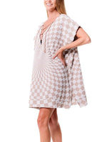 Women's Boho Lace Up Cover Up Dress