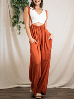 Soft Loose Solid Color Wide Leg Jumpsuit
