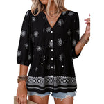 Womens Summer Tops Boho Floral Short Sleeve Button Down V Neck Peplum Babydoll Casual Loose Blouses Shirts