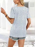 Women’s Asymmetrical Square Neck Casual Short Sleeve Blouse