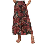 Women's High Waisted Elastic Chiffon Tiered Pleated Maxi Skirt Boho Long Skirt with Side Pockets Solid & Floral Print Summer Bottom Outfits