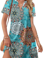 Women's Casual V Neck Vacation Midi Dress With Pockets