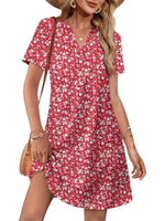 Women's Casual V Neck Vacation Midi Dress With Pockets