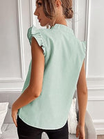 Floerns Women's Striped Cap Sleeve Top - Effortless V-Neck Style for a Polished Look