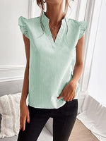 Floerns Women's Striped Cap Sleeve Top - Effortless V-Neck Style for a Polished Look