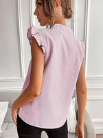 Floerns Women's Striped Cap Sleeve Top - Effortless V-Neck Style for a Polished Look