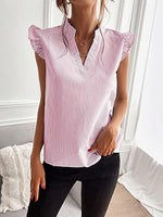 Floerns Women's Striped Cap Sleeve Top - Effortless V-Neck Style for a Polished Look