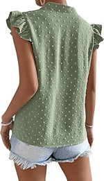 Floerns Women's Striped Cap Sleeve Top - Effortless V-Neck Style for a Polished Look