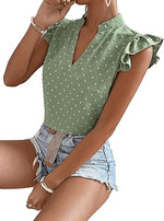 Floerns Women's Striped Cap Sleeve Top - Effortless V-Neck Style for a Polished Look