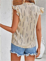 Floerns Women's Striped Cap Sleeve Top - Effortless V-Neck Style for a Polished Look