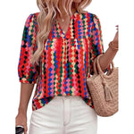 Women's Summer Floral Blouses Dressy Casual Half Sleeve V Neck Going Out Boho Tops Spring Fashion Clothing
