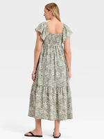 Universal Thread Floral Flutter-SleeveMaxi Dress for Women