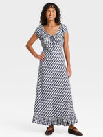Women's Causal Puff Short Sleeve Maxi Sundress