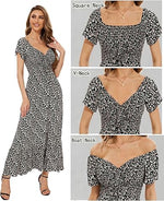 Women’s Floral Smocked Tiered Maxi Dress - Casual Boho A-Line