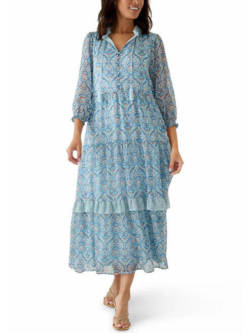 Women's Casual Boho Breeze Drawstring Maxi Dress