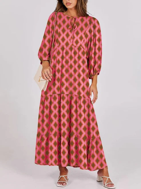 Women's Casual Vacation Flowy Printed Maxi Dress