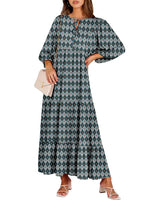 Women's Casual Vacation Flowy Printed Maxi Dress