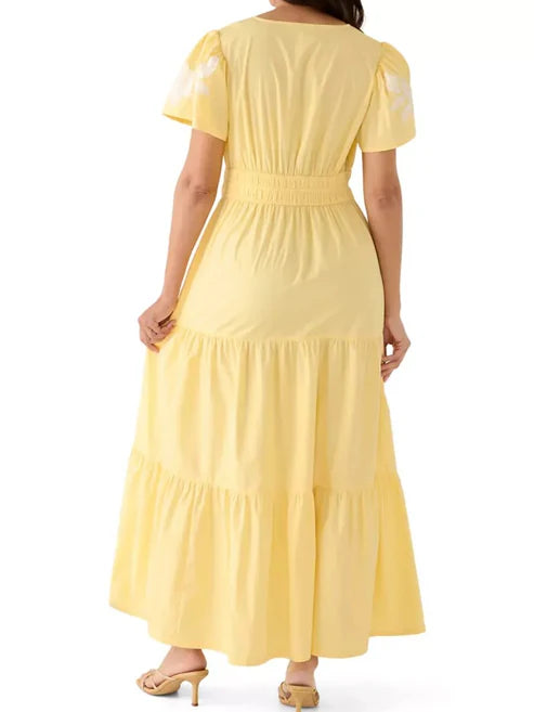 Women's Casual Printed Smocked Waist Maxi Dress