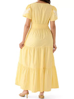 Women's Casual Printed Smocked Waist Maxi Dress