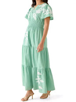 Women's Casual Printed Smocked Waist Maxi Dress