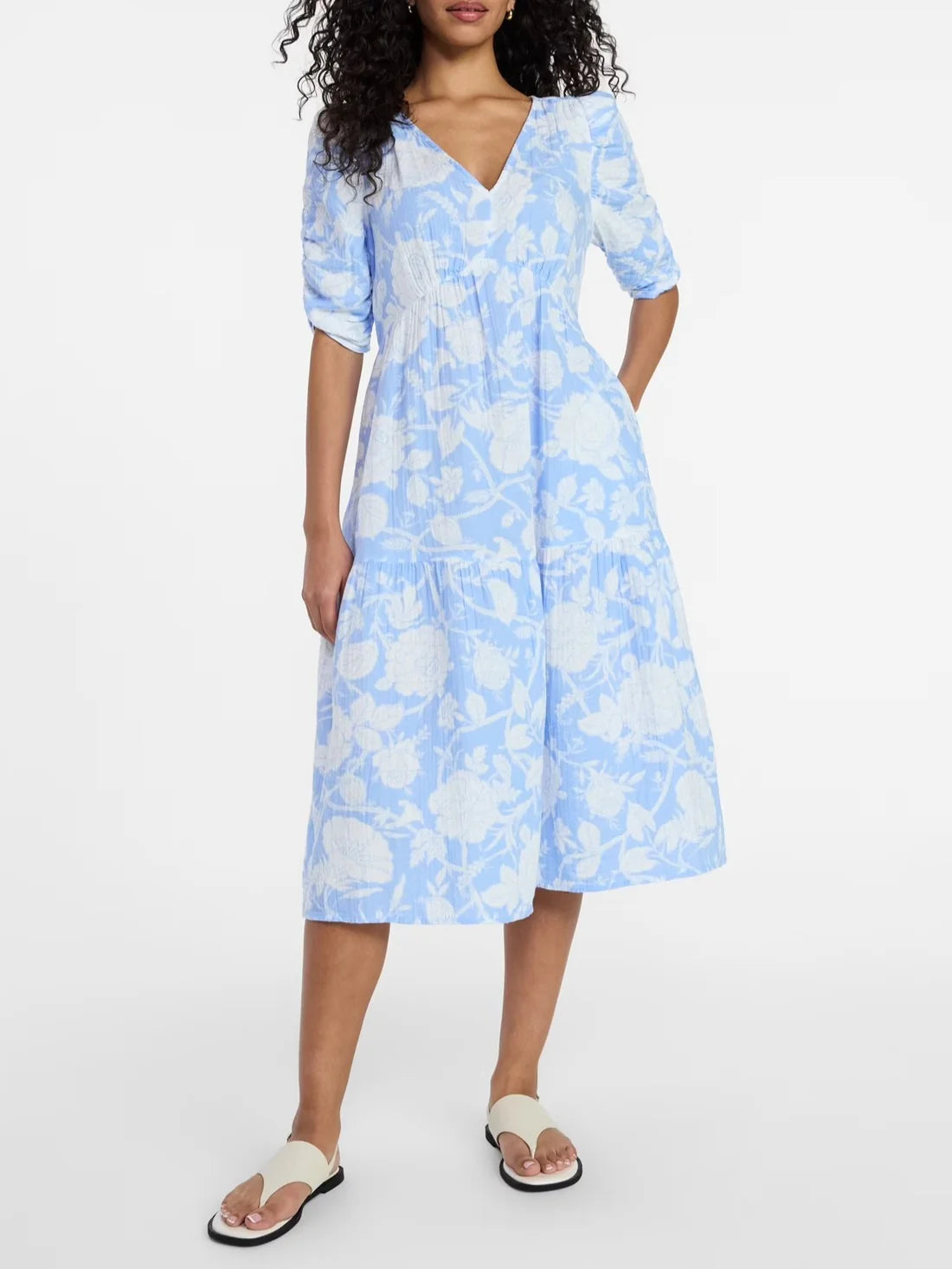 Women's Casual Flowy Grace V-Neck Dress