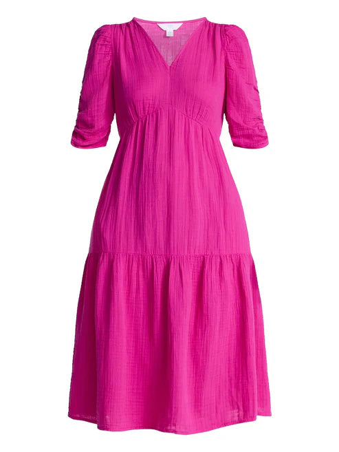 Women's Casual Flowy Grace V-Neck Dress