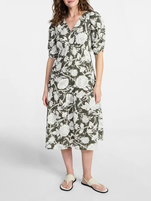Women's Casual Flowy Grace V-Neck Dress