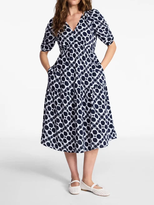 Women's Casual Flowy Grace V-Neck Dress