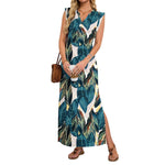 Summer Dresses for Women 2026 Wrink Free Beach Vacation Dress Sundresses Ladies Tropical Pockets Maxi Dress