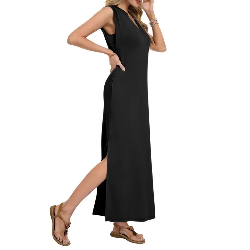 Summer Dresses for Women 2026 Wrink Free Beach Vacation Dress Sundresses Ladies Tropical Pockets Maxi Dress
