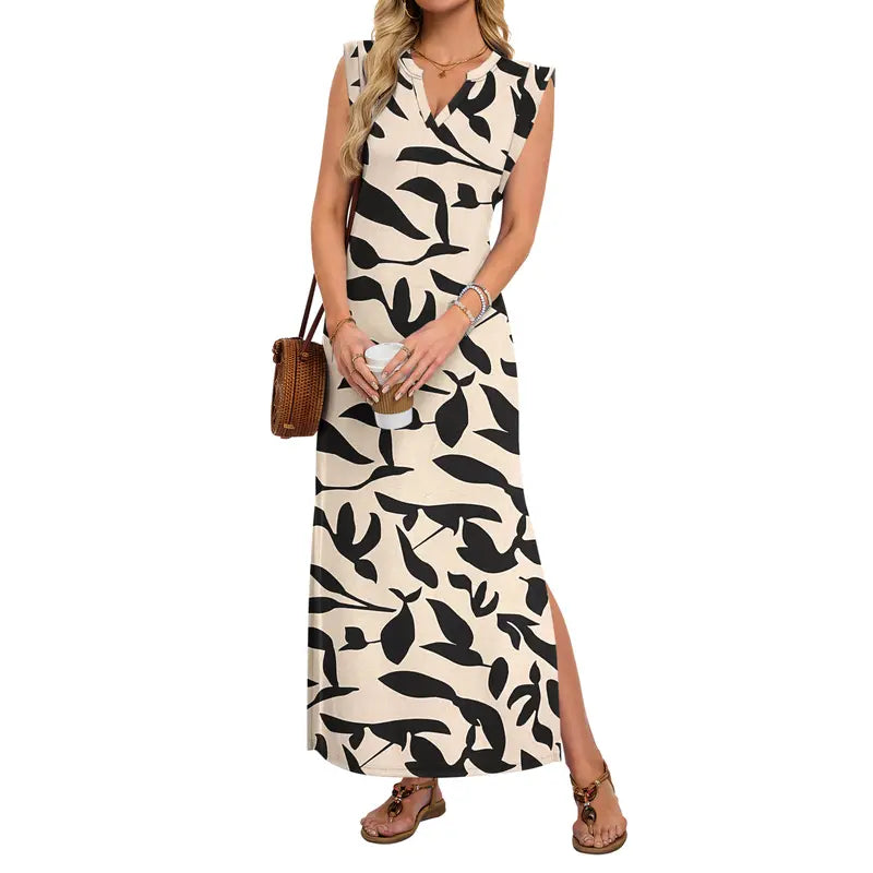 Summer Dresses for Women 2026 Wrink Free Beach Vacation Dress Sundresses Ladies Tropical Pockets Maxi Dress