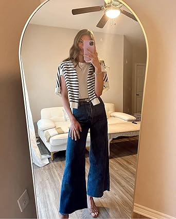 Supgoreou Women's Wide Leg Jeans: High Waisted Trendy Flare for Effortless Chic