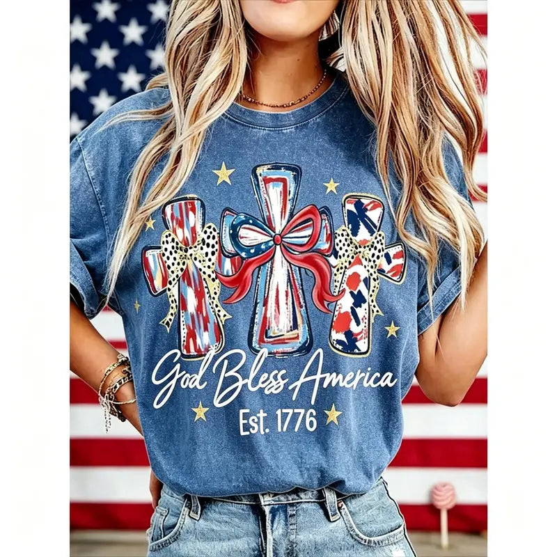 Vintage USA 250th Anniversary God Bless America Washed Tee