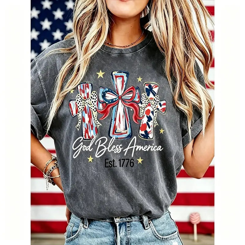 Vintage USA 250th Anniversary God Bless America Washed Tee