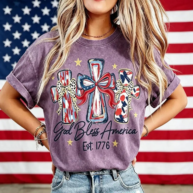 Vintage USA 250th Anniversary God Bless America Washed Tee