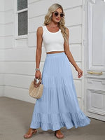 Women's Mock-Neck Matching Set: Effortless Wrinkle-Free Knit Midi Skirt Outfit
