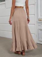 Women's Mock-Neck Matching Set: Effortless Wrinkle-Free Knit Midi Skirt Outfit
