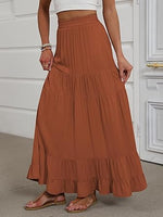 Women's Mock-Neck Matching Set: Effortless Wrinkle-Free Knit Midi Skirt Outfit