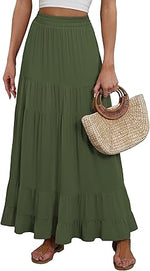 Women's Mock-Neck Matching Set: Effortless Wrinkle-Free Knit Midi Skirt Outfit