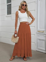 Women's Mock-Neck Matching Set: Effortless Wrinkle-Free Knit Midi Skirt Outfit