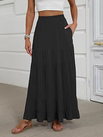 Women's Mock-Neck Matching Set: Effortless Wrinkle-Free Knit Midi Skirt Outfit
