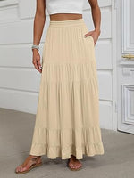Women's Mock-Neck Matching Set: Effortless Wrinkle-Free Knit Midi Skirt Outfit