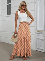 Women's Mock-Neck Matching Set: Effortless Wrinkle-Free Knit Midi Skirt Outfit