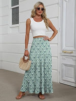 Women's Mock-Neck Matching Set: Effortless Wrinkle-Free Knit Midi Skirt Outfit