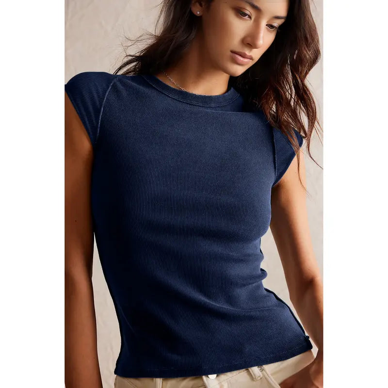 Women’s Summer Casual Crew Neck Fitted Sleeveless Top
