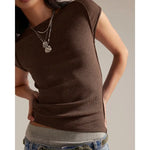 Women’s Summer Casual Crew Neck Fitted Sleeveless Top